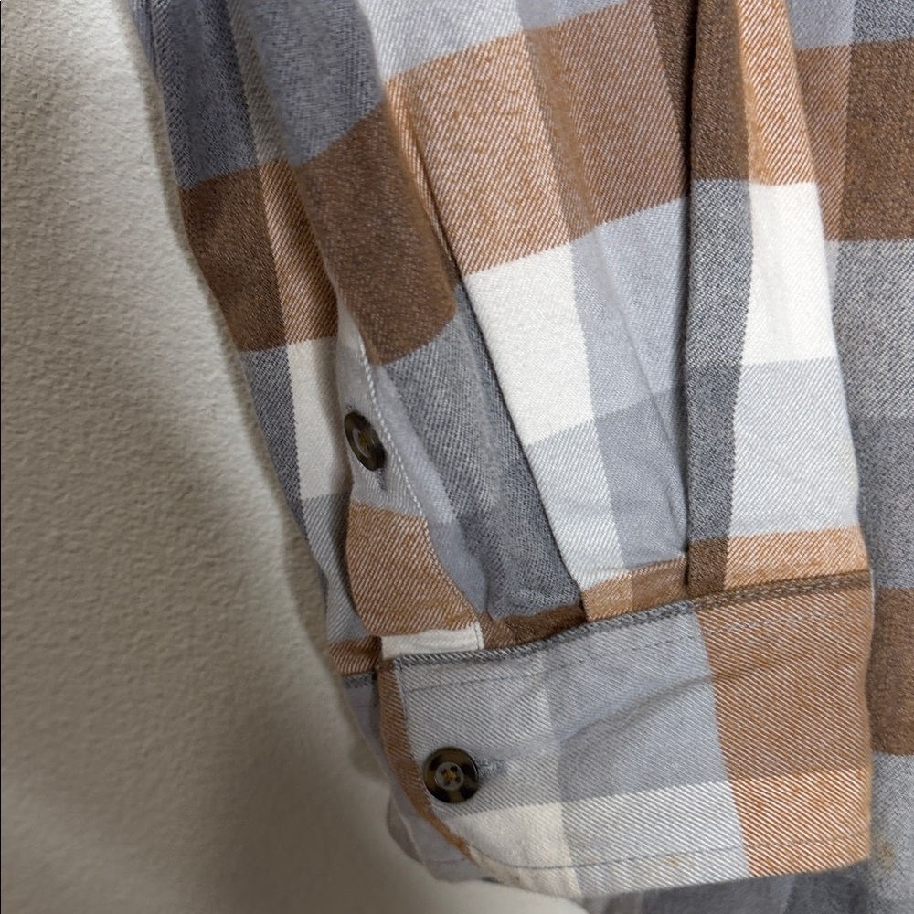 Carhartt Men's Gray and Brown Checkered Shirt - Picture 7 of 8